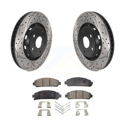 Drilled Slot Disc Brake Rotor & Ceramic Pad Front Kit For 2009-2016 Toyota Venza