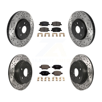 Drilled Slot Brake Rotor & Ceramic Pad Front Rear Kit For Buick Encore Chevrolet