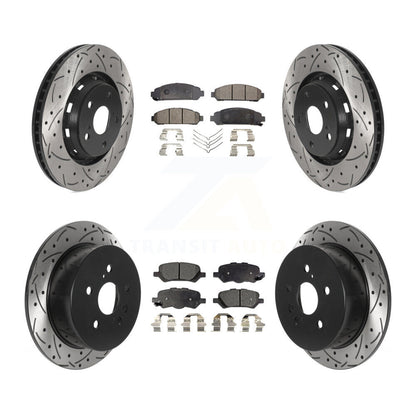 Drilled Slot Brake Rotor & Ceramic Pad Front Rear Kit For 2009-2016 Toyota Venza