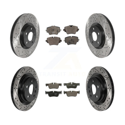 Drill Slot Brake Rotor Ceramic Pad Front Rear Kit For BMW X1 X2 Mini Cooper 228i