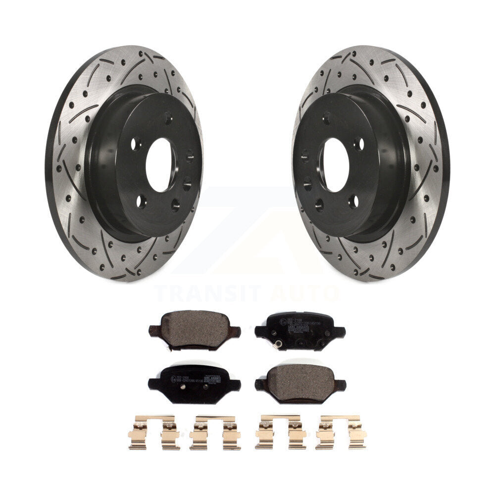 Drill Slot Disc Brake Rotor Ceramic Pad Rear Kit For Buick Encore Chevrolet Trax
