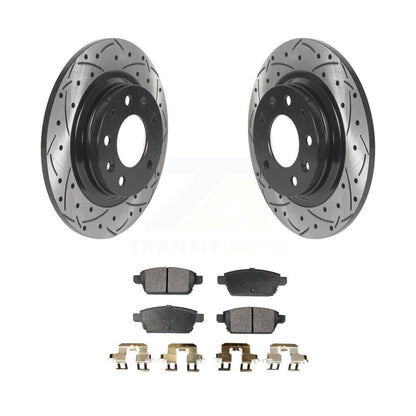 Drill Slot Brake Rotors Ceramic Pad Rear Kit For Ford Fusion Mazda 6 Lincoln MKZ