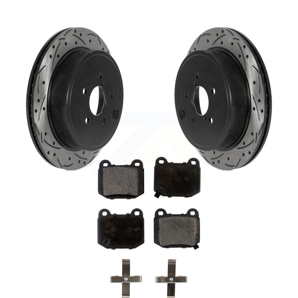 Coated Drill Slot Disc Brake Rotor Ceramic Pad Rear Kit For Subaru BRZ Toyota 86