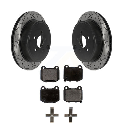 Coated Drill Slot Disc Brake Rotor Ceramic Pad Rear Kit For Subaru BRZ Toyota 86