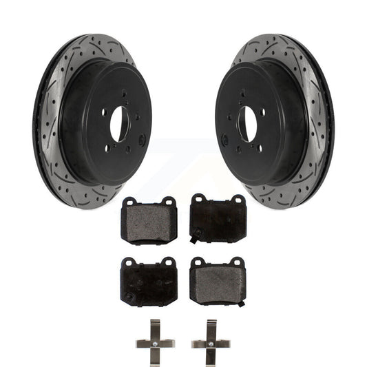 Coated Drill Slot Disc Brake Rotor Ceramic Pad Rear Kit For Subaru BRZ Toyota 86
