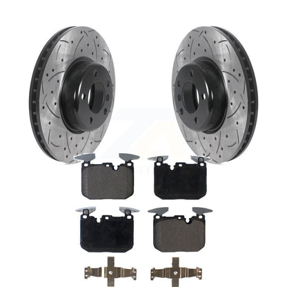 Drill Slot Brake Rotors Ceramic Pad Front Kit For BMW 328i xDrive 330i 320i 435i