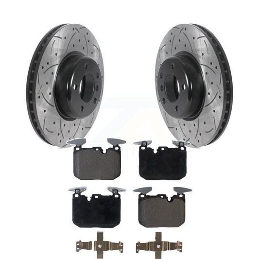 Drill Slot Brake Rotors Ceramic Pad Front Kit For BMW 328i xDrive 330i 320i 435i