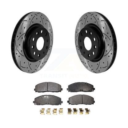 Coated Drilled Slotted Disc Brake Rotors Ceramic Pad Front Kit For Jeep Wrangler