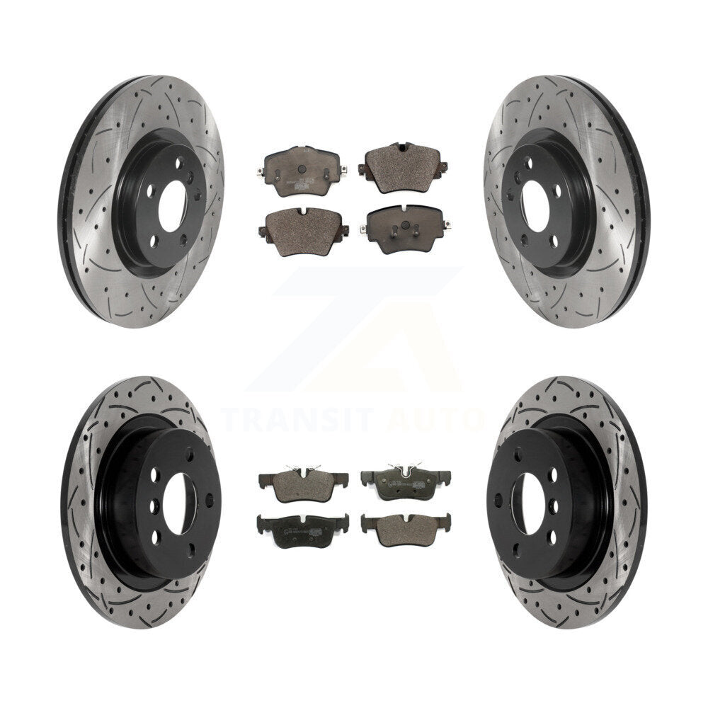 Drilled Slot Brake Rotor & Ceramic Pad Front Rear Kit For Mini Cooper Countryman