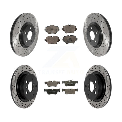 Drilled Slot Brake Rotor & Ceramic Pad Front Rear Kit For Mini Cooper Countryman