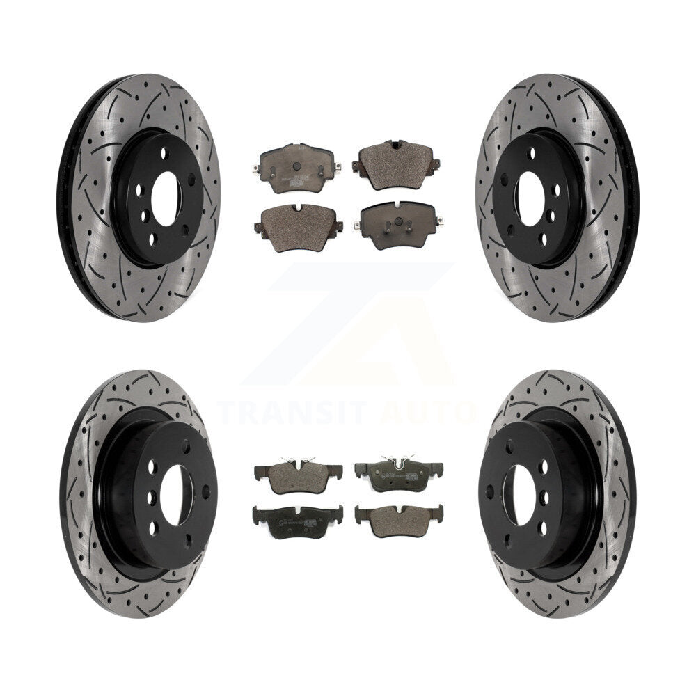 Drilled Slot Brake Rotor & Ceramic Pad Front Rear Kit For Mini Cooper Countryman
