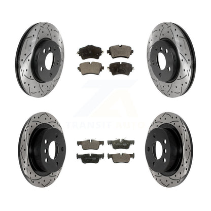 Drilled Slot Disc Brake Rotor Ceramic Pad Front Rear Kit For Mini Cooper Clubman