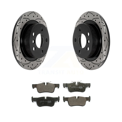 Drilled Slot Brake Rotor Ceramic Pad Rear Kit For Mini Cooper Countryman Clubman
