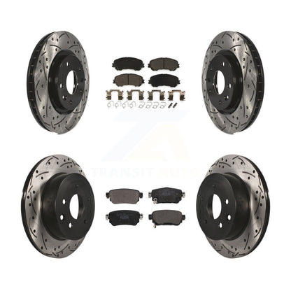 Drill Slot Brake Rotors Ceramic Pad Front Rear Kit For 2019 Nissan Rogue Sport S