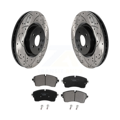 Coated Drilled Slotted Disc Brake Rotors Ceramic Pad Front Kit For Jaguar E-Pace