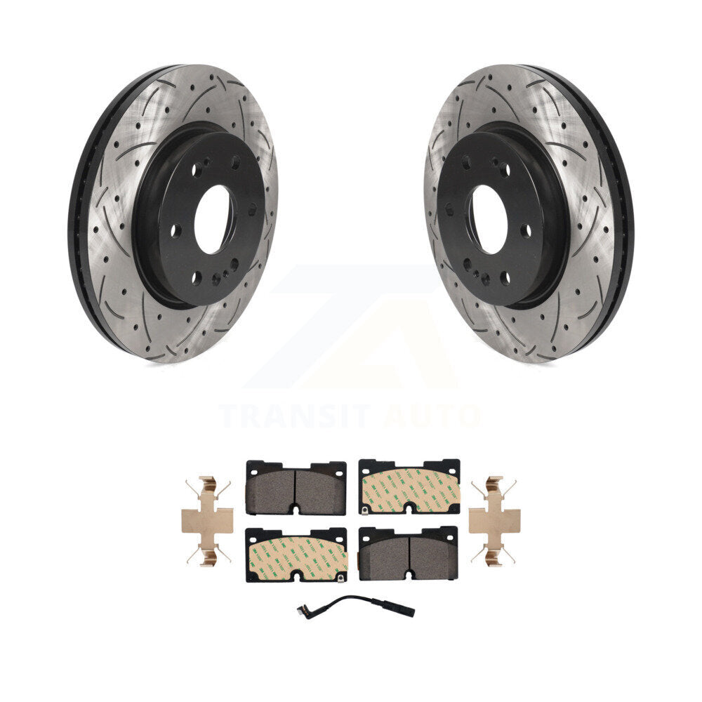 Drill Slot Brake Rotor Ceramic Pad Front Kit For GMC Chevrolet Silverado 1500 XL