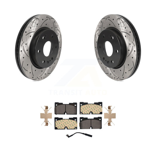 Drill Slot Brake Rotor Ceramic Pad Front Kit For GMC Chevrolet Silverado 1500 XL
