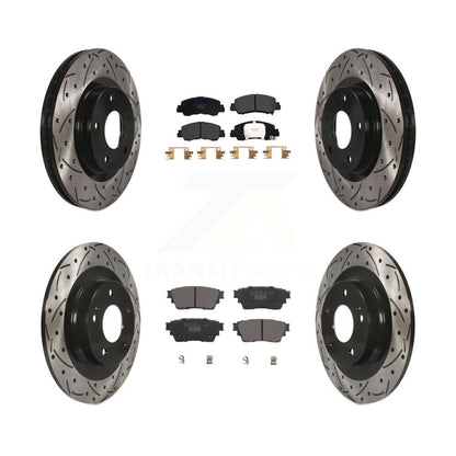 Drilled Slot Brake Rotor Ceramic Pad Front Rear Kit For Mitsubishi Eclipse Cross