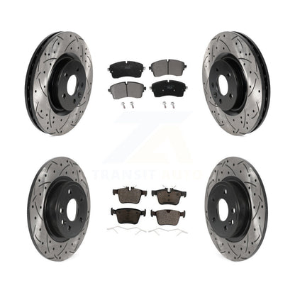 Coated Drill Slot Disc Brake Rotors Ceramic Pad Front Rear Kit For Jaguar E-Pace
