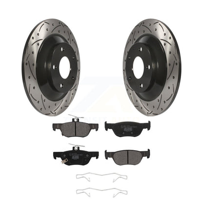 Coated Drill Slot Disc Brake Rotor Ceramic Pad Rear Kit For Mazda CX-30 MX-30 EV