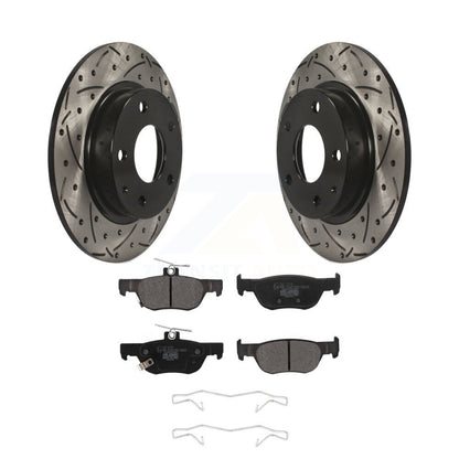 Coated Drill Slot Disc Brake Rotors Ceramic Pad Rear Kit For Mazda 3 CX-30 Sport