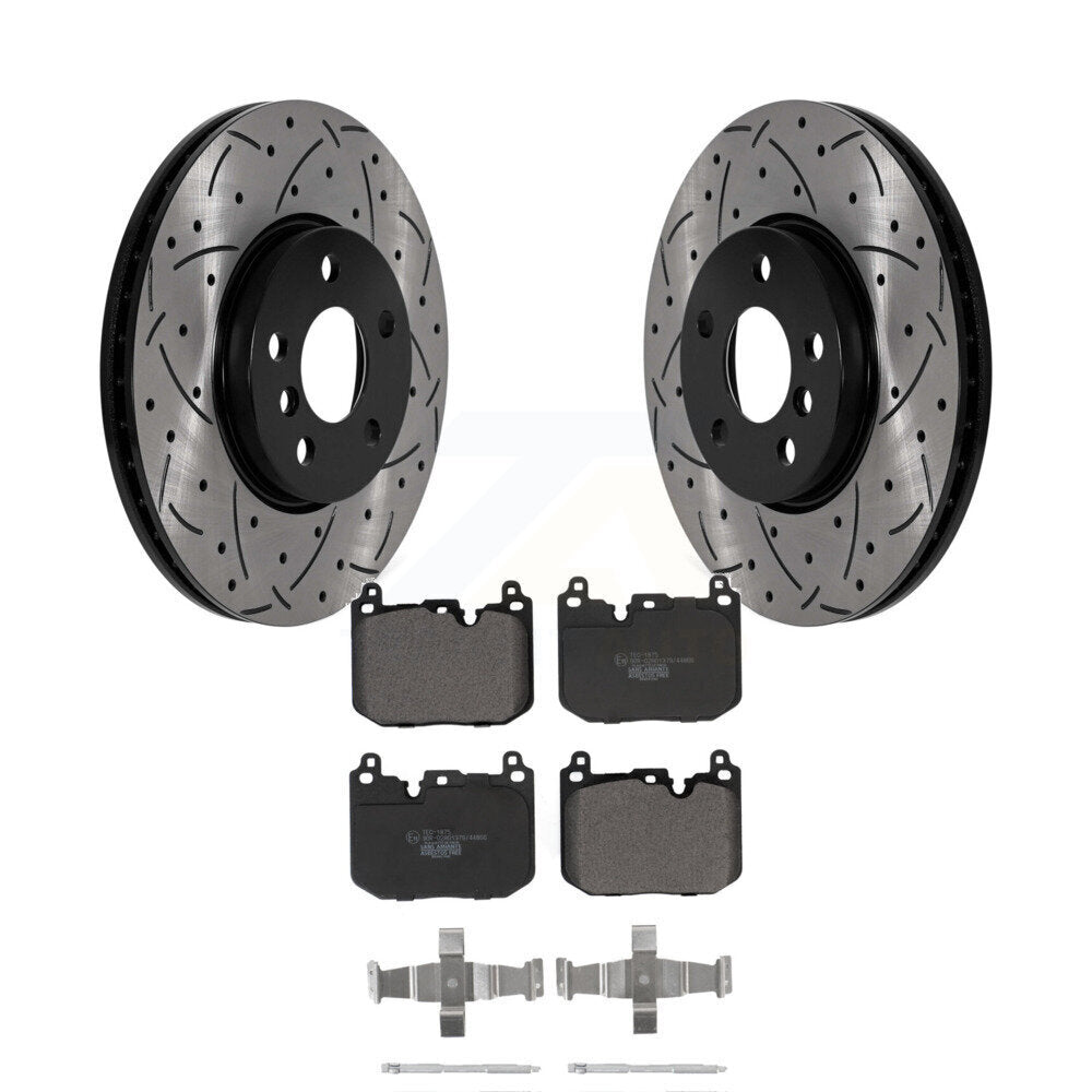 Drill Slot Brake Rotor Ceramic Pad Front Kit For 2017-2020 Mini Cooper Clubman S