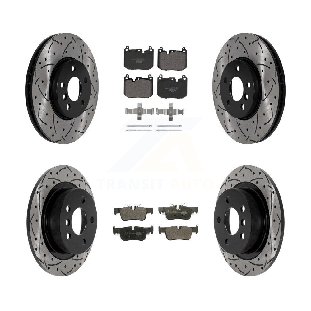 Drill Slot Disc Brake Rotor Ceramic Pad Front Rear Kit For Mini Cooper Clubman S