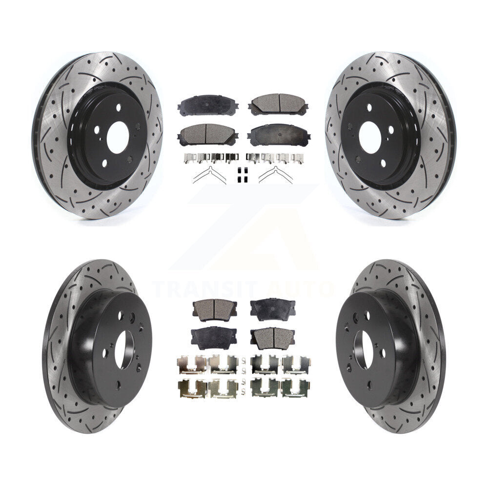 Drill Slot Disc Brake Rotor Ceramic Pad Front Rear Kit For 2022 Toyota Camry TRD
