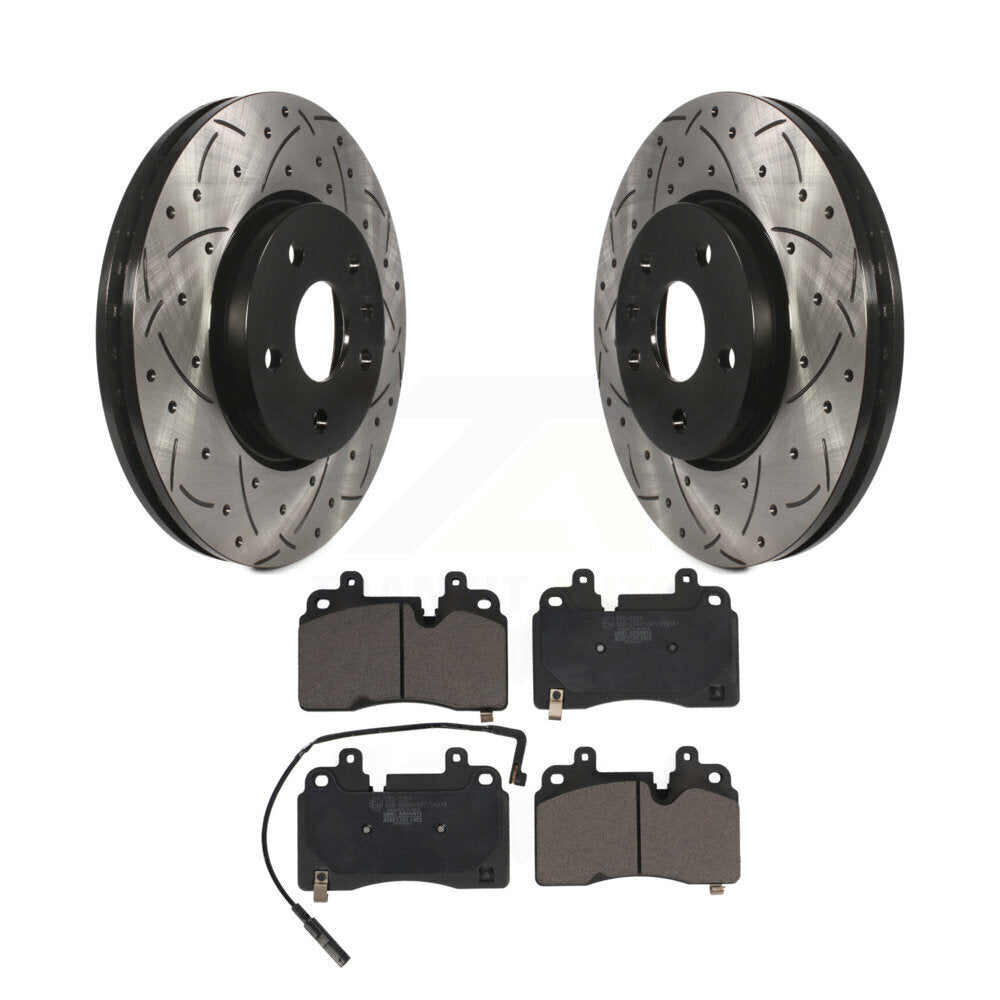 Coated Drill Slot Disc Brake Rotors Ceramic Pad Front Kit For Chevrolet Corvette