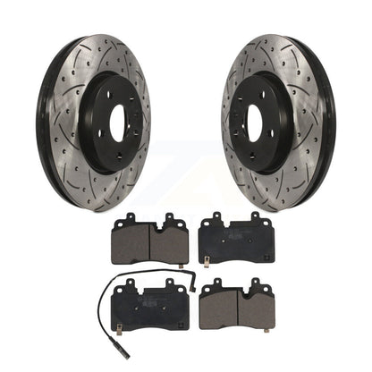 Coated Drill Slot Disc Brake Rotors Ceramic Pad Front Kit For Chevrolet Corvette