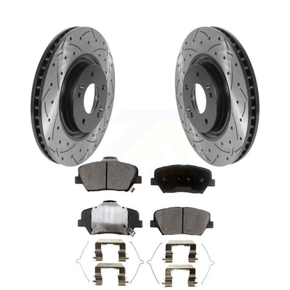 Drilled Slot Disc Brake Rotor & Ceramic Pad Front Kit For 2019-2022 Hyundai Nexo