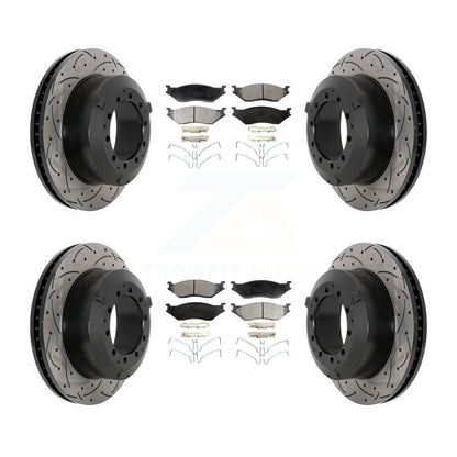 Drill Slot Brake Rotor Ceramic Pad Front Rear Kit For International TerraStar IC