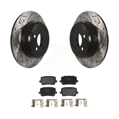 Coated Drilled Slotted Disc Brake Rotor & Ceramic Pad Rear Kit For Dodge Charger