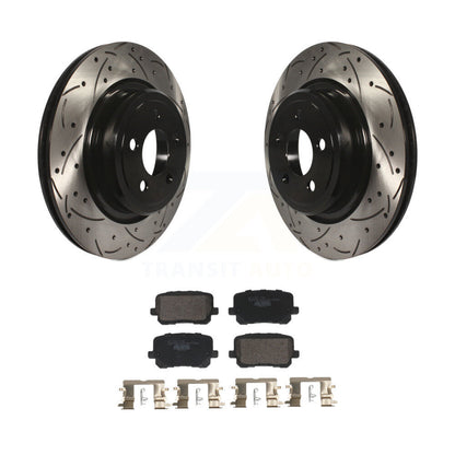 Drilled Slot Brake Rotor Ceramic Pad Rear Kit For Dodge Charger Pursuit with RWD