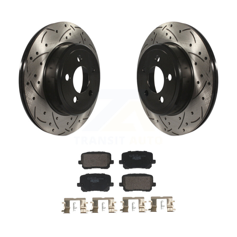 Drill Slot Disc Brake Rotor Ceramic Pad Rear Kit For Dodge Charger RWD with 5.7L