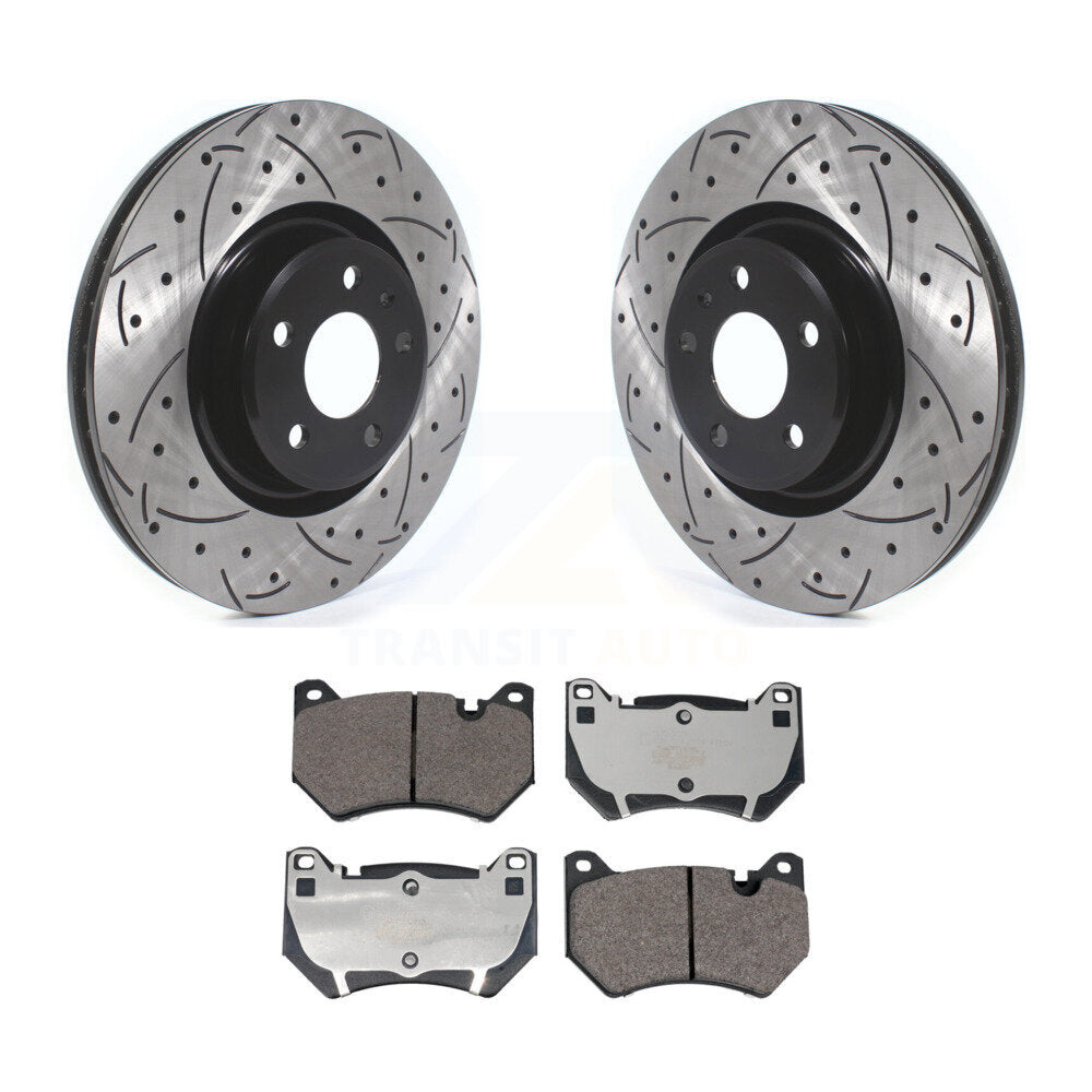 Coated Drilled Slot Disc Brake Rotor Ceramic Pad Front Kit For Audi Q5 Sportback