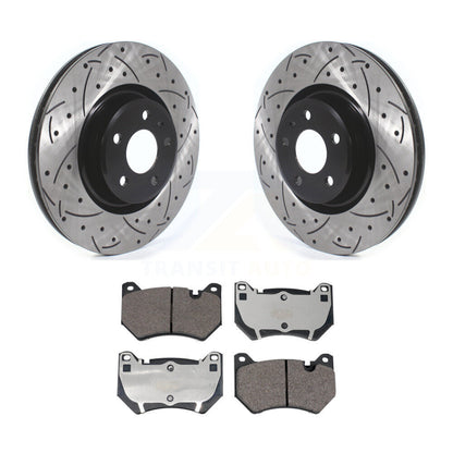 Coated Drilled Slot Disc Brake Rotor Ceramic Pad Front Kit For Audi Q5 Sportback