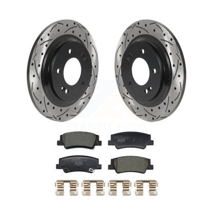 Drilled Slot Brake Rotors Ceramic Pad Rear Kit For Hyundai Sonata Kia Niro EV K5