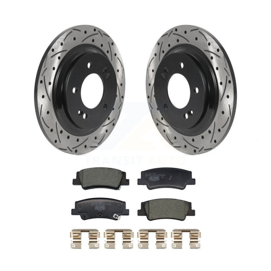 Drilled Slot Brake Rotors Ceramic Pad Rear Kit For Hyundai Sonata Kia Niro EV K5