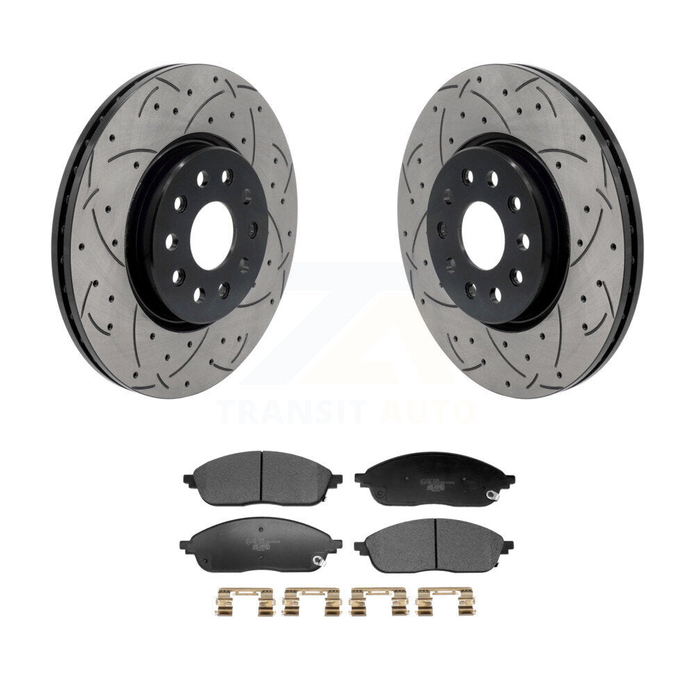 Coat Drill Slot Disc Brake Rotor Ceramic Pad Front Kit For Jeep Grand Cherokee L