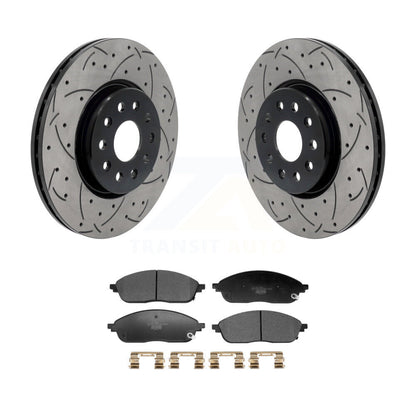 Coat Drill Slot Disc Brake Rotor Ceramic Pad Front Kit For Jeep Grand Cherokee L