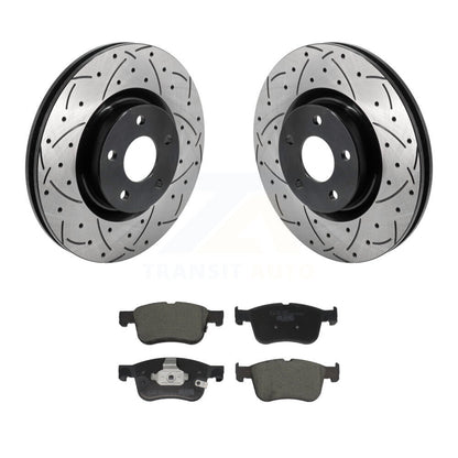 Drilled Slot Disc Brake Rotor Ceramic Pad Front Kit For Ford Escape Bronco Sport