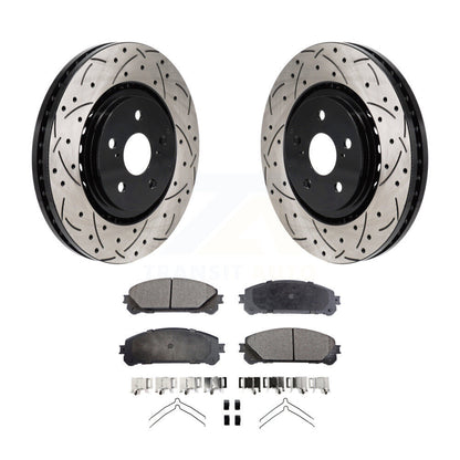 Drilled Slot Brake Rotor Ceramic Pad Front Kit For Toyota Sienna RAV4 Prime bZ4X