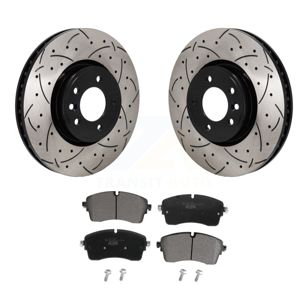 Drill Slot Disc Brake Rotor Ceramic Pad Front Kit For Land Rover Discovery Range