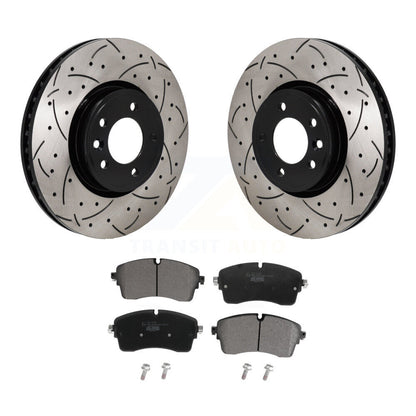 Drill Slot Disc Brake Rotor Ceramic Pad Front Kit For Land Rover Discovery Range