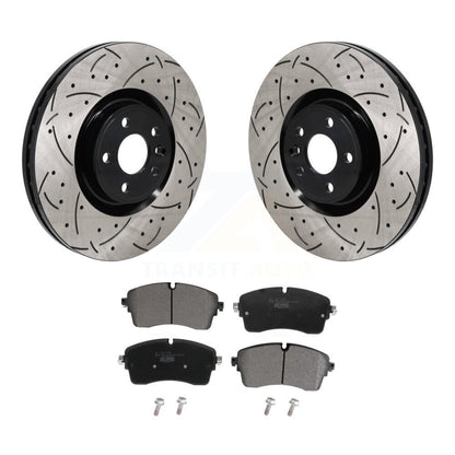 Drill Slot Brake Rotors Ceramic Pad Front Kit For Land Rover Range Evoque Jaguar