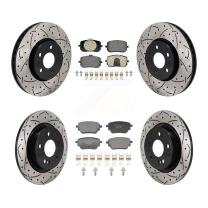 Drill Slot Brake Rotors Ceramic Pad Front Rear Kit For Mercedes-Benz A220 CLA250