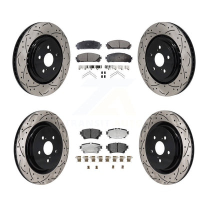 Drilled Slot Brake Rotors Ceramic Pad Front Rear Kit For 20-22 Toyota Highlander