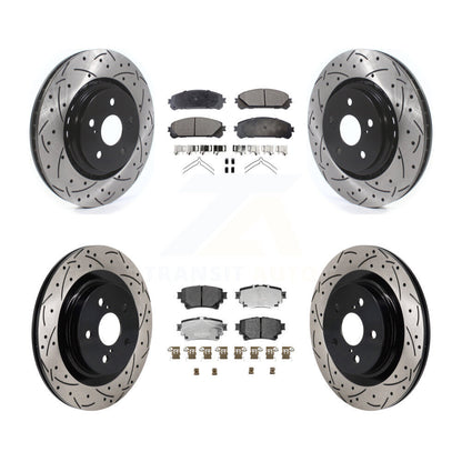 Drilled Slot Brake Rotor Ceramic Pad Front Rear Kit For Lexus NX350h NX350 NX250