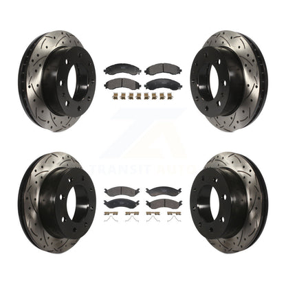 Drill Slot Brake Rotors Ceramic Pad Front Rear Kit For GMC Savana 2500 Chevrolet